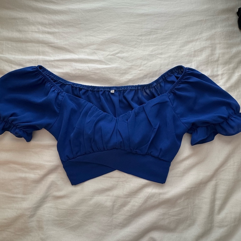 Blue Tie Back Top